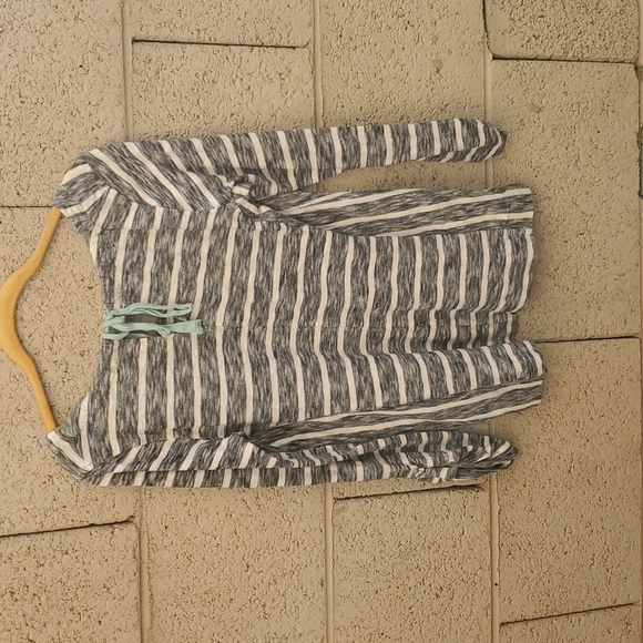 Anthropologie By 9-HI5 STCL Long Sleeve Back Tie Striped Top. - Picture 5 of 10